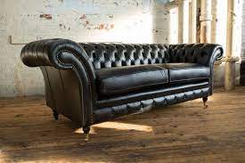 Black Leather Chesterfield Sofa British