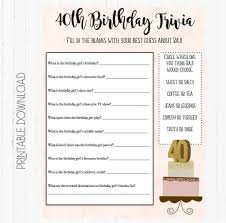 Apr 10, 2014 · 30th birthday trivia game posted by mhd1984 april 10, 2014 november 15, 2016 posted in birthday , games , what to do at a party tags: Custom 40th Birthday Trivia Game Instant Download Birthday Trivia Game Who Knows The Birthday Person Best 40th Birthday In 2021 Trivia Trivia Games 40th Birthday