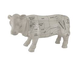 Buy Large White Ceramic Cow Butcher Chart Beef Cuts Statue