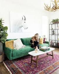 Velvet Crush Green Couch Living Room