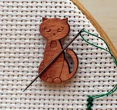 Needle Minder Cat Cross Stitch Pattern Holder Kitten Magnetic Keeper