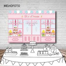 Vinyl Photography Background Girl Birthday Party Baby Shower Decor Pink Ice Cream Store Banner Children Backdrop Photo Studio