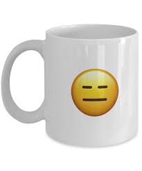 This expressionless emoticon icon is in glyph style available to download as png, svg, ai, eps, or base64 file is part of expressionless icons family. Emoji Stuff Expressionless Face 11 15 Oz Ceramic Emojies Coffee Mugs Perfect Emoji Accessories Gift Unique On Demand Coffee Mugs Tea Cup