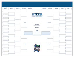 Free March Madness Bracket To Print For 2019 Ncaa Tournament