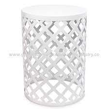 18inch white color metal garden stool