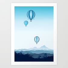 Hot Air Balloons Blue Mountains Art