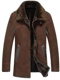 Mens Shearling Brown Reacher Style Coat