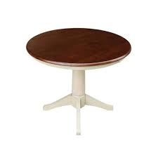 Almond And Espresso Round Dining Table