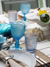 Yungala Blue Glassware Set Of 6 Small