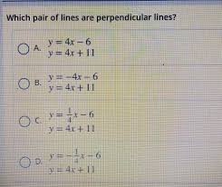 Which Pair Of Lines Are Perpendicular