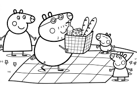 So check out amazing printable peppa pig coloring sheets below. Peppa Pig Family Go For A Picnic Coloring Page Free Printable Coloring Pages For Kids
