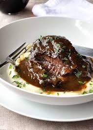 slow cooked beef cheeks in red wine