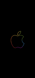 Hd wallpapers and background images. Apple Logo 4k Wallpaper Colorful Outline Black Background Ipad Hd Technology 789