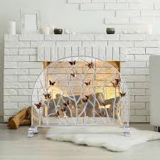Modern Silver Twig Fireplace Screen