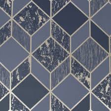 Only the best hd background pictures. Vittorio Navy Pale Gold Geometric Wallpaper Blue Wallpaper Superfresco