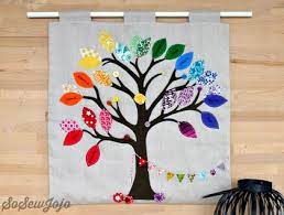 tree wall hanging in rainbow colours