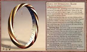 Multiclassing involves placing leveling bonuses in classes that are not your chosen core class. Ring Of Spiraling Rage A Magic Ring Stepping On Barbarian Toes One Toe At A Time Unearthedarcana