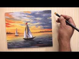 Thanks for tuning in and please click show more for materials list :) happy painting! Acrylic Painting Of Beautiful Sunset Sky With Lonely Ships Youtube Acrylic Painting Starry Night Painting Canvas Painting Diy