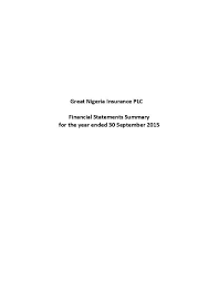 Great nigeria insurance plc head office: Great Nigeria Insurance Company Plc Gni Ng Q32015 Interim Report Africanfinancials