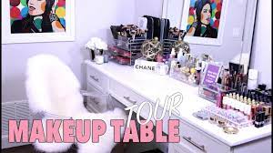 makeup table tour how i organize it