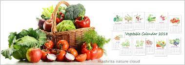 Vegetables Grow Calendar For Kitchen