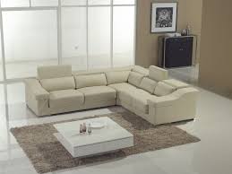 t136c modern cream leather sectional sofa