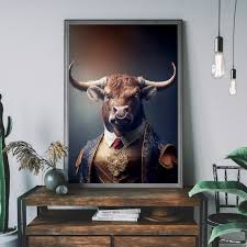 Bull Vintage Portrait Renaissance