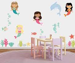 magical mermaids fabric wall stickers