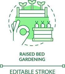 Raised Bed Gardening Green Concept Icon