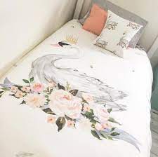 Swan Single Quilt Girl Bedroom Decor