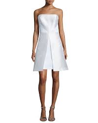 Strapless Fit Flare Cocktail Dress White