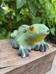 Huge Original Paint Cement Frog Spitter