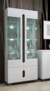 High Gloss White Tall Display Cabinet 2