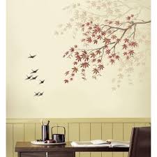 japanese maple branch wall stencil