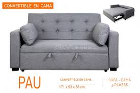 sofá cama pau tapizado en loneta de