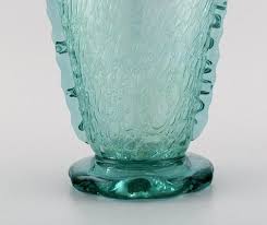 Vases In Turquoise Art Glass By Karin