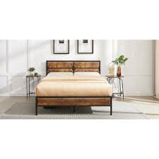 Vecelo Queen Size Bed Frame With Wooden