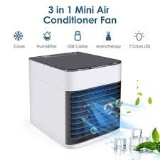 The unit will arrive with a measurement of 27l x 14.5 w ready to be customized for fit. Usb Mini Air Conditioner Cooler Fan Humidifiers Purifier 3 In 1 Cooler Portable Mini Ice Fan