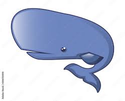 blue whale vector icon for web design