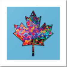 Rainbow Mosaic Canada Maple Leaf