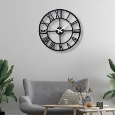 Roman Numeral Metal Wall Clock Modern