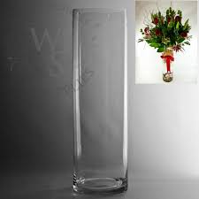 Cylinder Tall Clear Glass Vase
