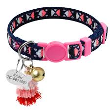 From breakaway collars with bells, reflective collars, bow tie collars & more. Didog Bling Bling Breakaway Kitten Collar With Engraved Fish Shaped Id Tag For Christmas Festival Collar Charms Pet Supplies