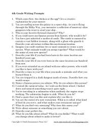 4th grade writing prompts tim s