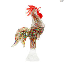 Rooster Cock Glass Sculpture