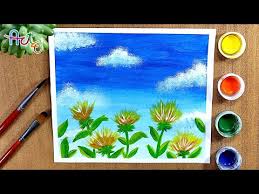 easy flowers landscape painting using