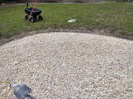 build a fire pit area with river rock