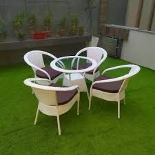 Surya White Outdoor Table Chair Set