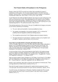Position paper sample philippines : Position Paper State Of Broadband In The Philippines