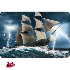 Buy Pirate Ship Stormy Metal Sign Wall